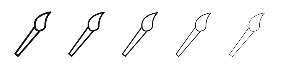 Paint brush icon flat illustration set logo