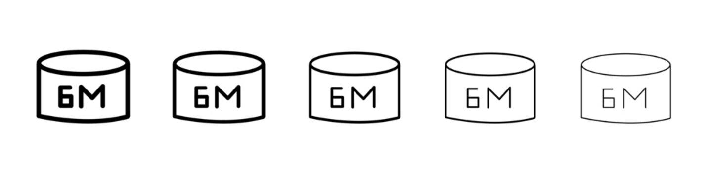 Pao 6m icon flat illustration set logo