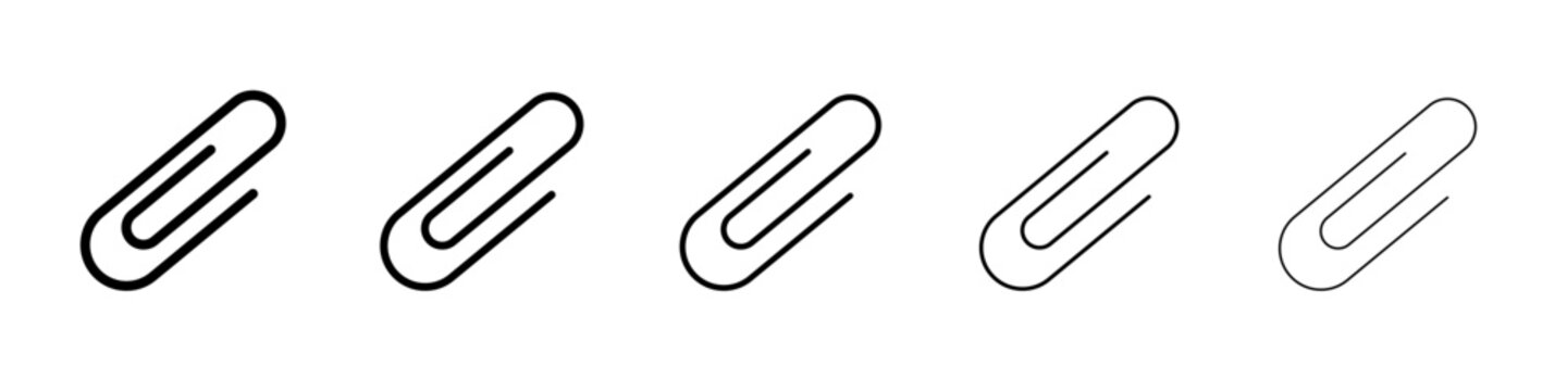 Paperclip icon flat illustration set logo
