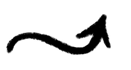 Hand drawn arrow vector icon. Arrow simple grunge design emphasis twist zigzag line, curve wave.