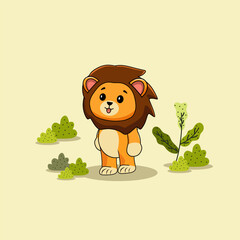 Lion cute illustration icon set