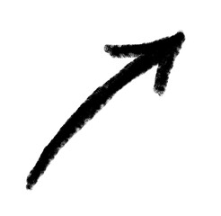 Hand drawn arrow vector icon. Arrow simple grunge design emphasis twist zigzag line, curve wave.