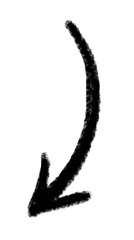 Doodle arrow vector icon. Arrow simple grunge design emphasis twist zigzag line, curve wave.