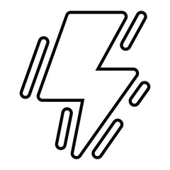 flash line icon design. flash thin black outline symbol vector illustration. editable stroke icon on transparent background.