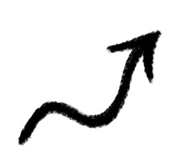 Hand drawn arrow vector icon. Arrow simple grunge design emphasis twist zigzag line, curve wave.