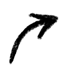 Hand drawn arrow vector icon. Arrow simple grunge design emphasis twist zigzag line, curve wave.