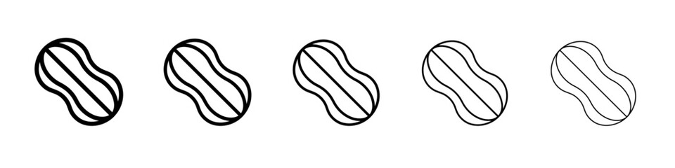 Peanut icon flat illustration set logo