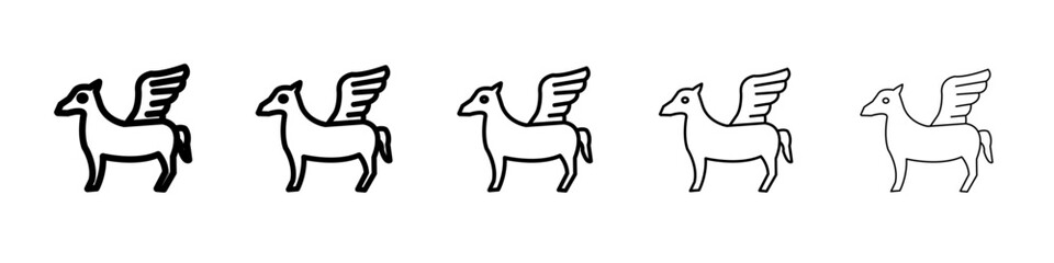 Pegasus icon flat illustration set logo