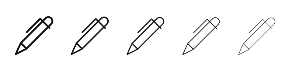 Pen icon flat illustration set logo