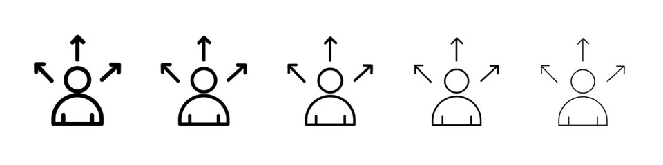 People direction icon flat illustration set logo