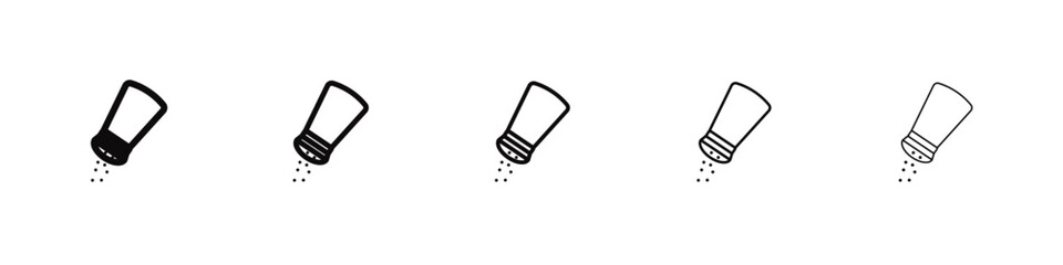 Pepper shaker icon flat illustration set logo