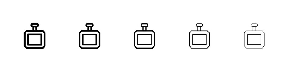 Perfume bottle icon flat illustration set logo