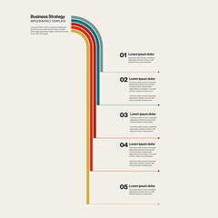 Business Strategy Vertical Timeline Infographic Template. Editable Eps10 Vector Illustration.