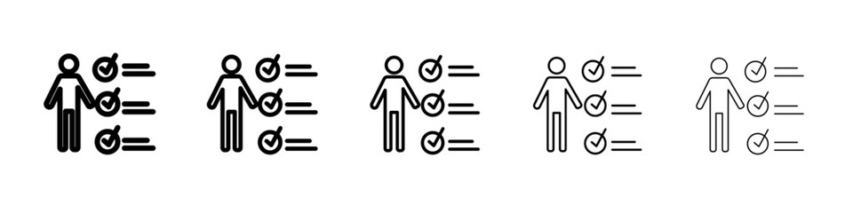 Personal Assessment icon flat illustration set logo