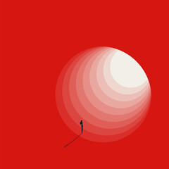 Business career opportunity, vector concept. Light at the end of the tunnel, success and growth. Minimal design eps10 illustration.