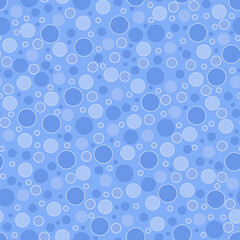 bright blue tones with polka dots in retro sixties style