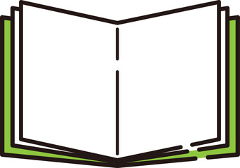 開いた本のシンプルなベクターイラスト素材