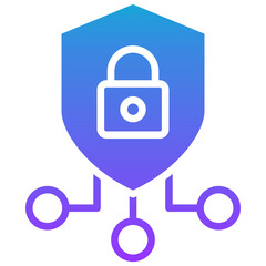 zero trust architecture glyph gradient icon