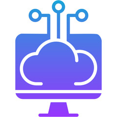 edge computing architecture glyph gradient icon