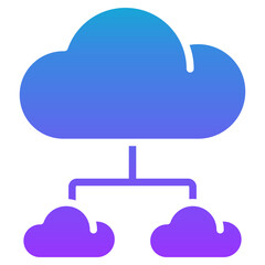 multicloud architecture glyph gradient icon