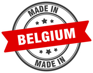 Made in Belgium round sign. Made in Belgium stamp.