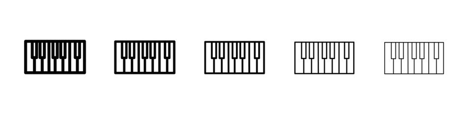 Piano icon flat illustration set logo