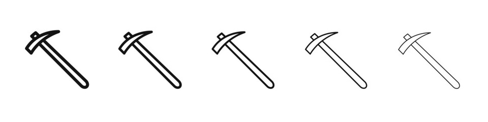 Pick axe icon flat illustration set logo