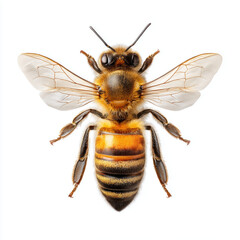 Honeybee Detail: A Stunning Close-up , isolated on white background png