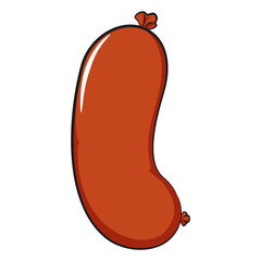 Cheerful sausage cartoon, fun meat snack character illustration, isolated high-quality vector perfect for branding and design use, work of hand drawn