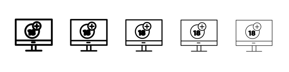 Fototapeta premium plus 18 movie icon flat illustration set logo