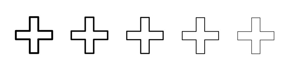 Fototapeta premium Plus icon flat illustration set logo