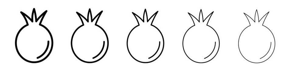 pomegranate icon flat illustration set logo
