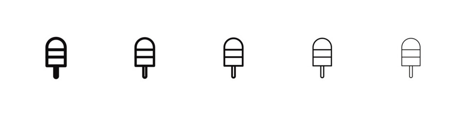 Popsicle icon flat illustration set logo