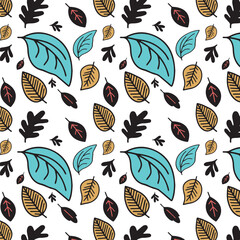 Seamless Summer Pattern Cartoon Cold Leaves