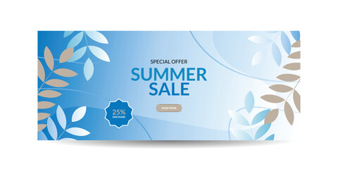 Summer season sale banner, Offer banner design template for summer sale, web banner design layout, Hot summer sale web banner design.