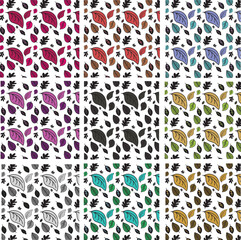 Seamless Summer Pattern Collection Leaves