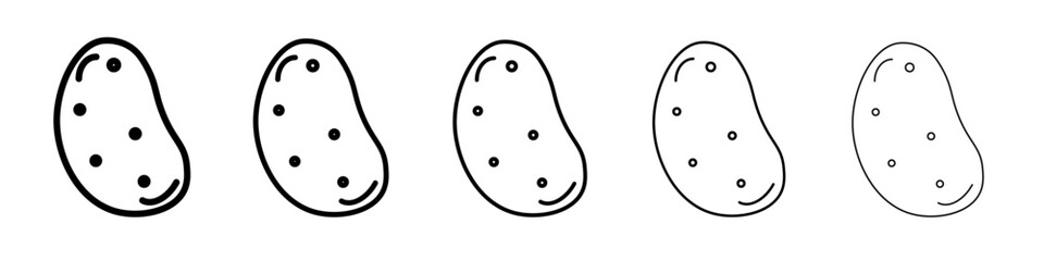 Potato icon flat illustration set logo