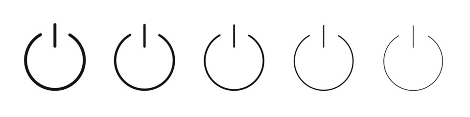Power button icon flat illustration set logo