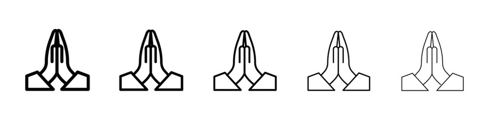 Pray icon flat illustration set logo