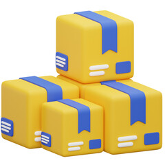 3D Stacked Delivery Boxes Icon