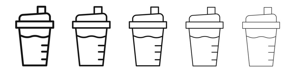 Protein shake icon flat illustration set logo