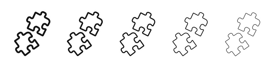 Puzzle Piece Icon flat illustration set logo