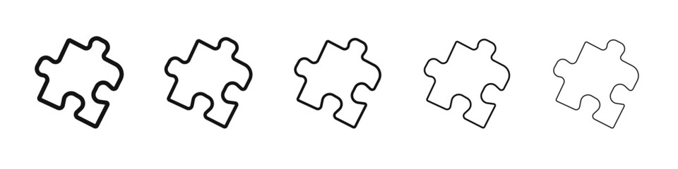 Fototapeta premium Puzzle icon flat illustration set logo