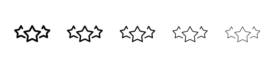 Rating star icon flat illustration set logo