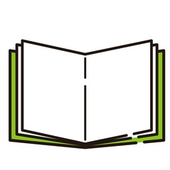 見開いた本のシンプルなイラスト素材