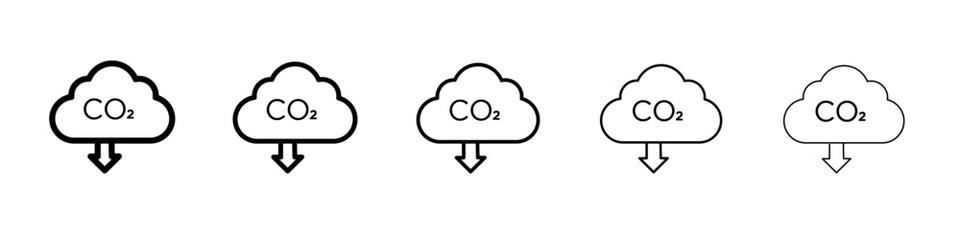 Reduce carbon dioxide co2 icon flat illustration set logo