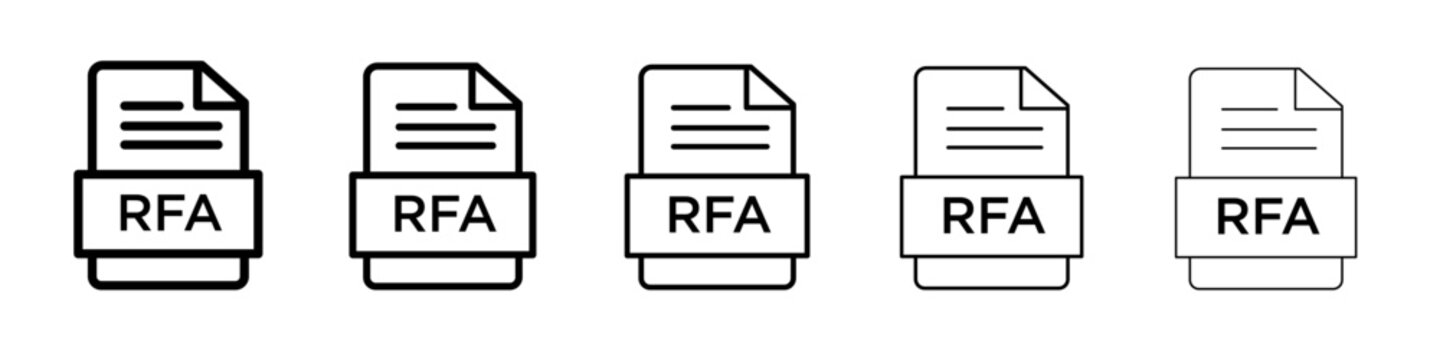 RFA File icon flat illustration set logo
