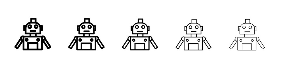 Robot Icon flat illustration set logo