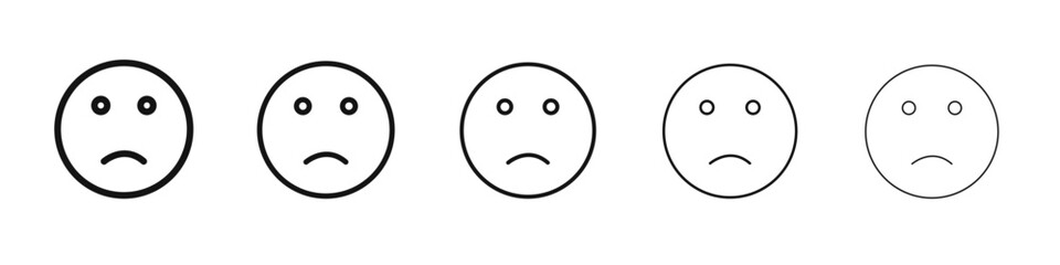 Sad icon flat illustration set logo