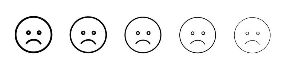 Fototapeta premium sad icon flat illustration set logo